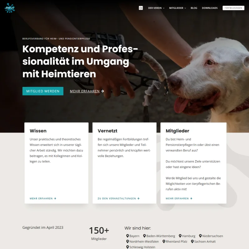 Startseite Referenz BerufsVerband für Heim- und Pensionstierpflege